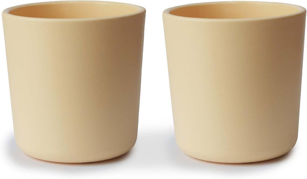 mushie Dinnerware Cups for Kids, Set of 2, Made in Denmark, Daffodil