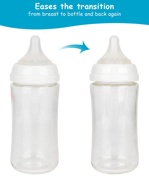 1m+, 6 Count Silicone Nipple for Pigeon Baby Bottle, Size S, Slow Flow
