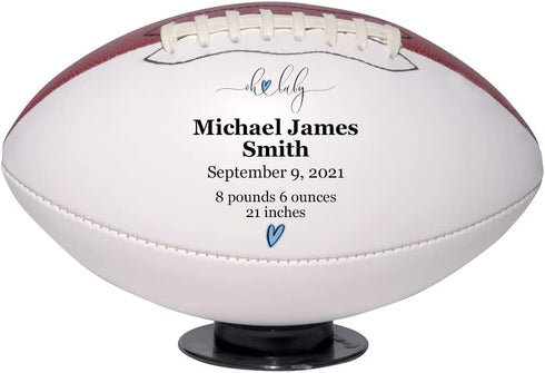 Personalized Baby Birth Announcement Football for Baby Shower or Nursery Decor