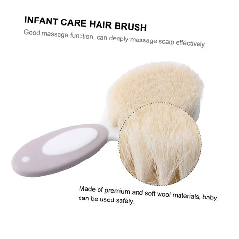 Set HEMOTON Infant Care Wool Shampoo Brush Brush and Comb Newborn Hair Care Products