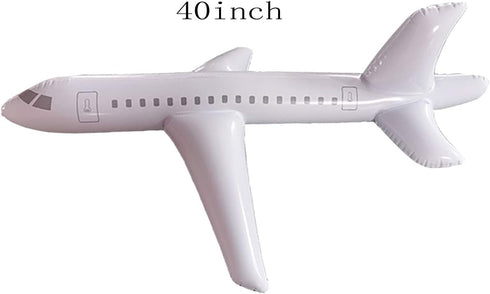 HAO Swimming, (40inch) White Large Inflatable Airplane Float, Blow Up Airplane Balloon for Outdoor, Party Favors