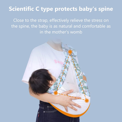ICRPSTU Summer 3D Breathable Baby Carrier - Adjustable Mesh Baby Carrier Wrap with Thick Shoulder Straps and Pocket