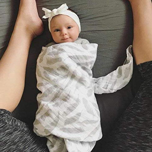 100% 3 Pack 47"x 47" Muslin Swaddle Blanket Soft Muslin Cotton Classic Grey Combo Unisex for Baby Girl or Baby Boy