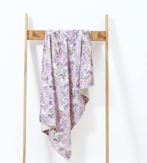 30x40 Inches CREVENT Baby Girls Blanket for Crib Stroller Cot Cradle Car, Supper Soft and Pretty - Lavender Grapes