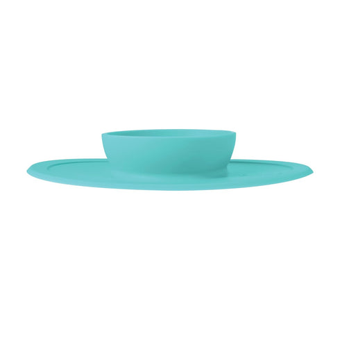 Nuby Sure Grip Silicone Feeding Bowl - Toddler Suction Plate - 6+ Months - Aqua