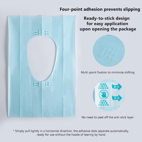 YOUSHIGUANG Toilet Seat Covers Disposable,Faster use-Sticker Free XL Waterproof Toilet Seat Cover for Adults and Kids