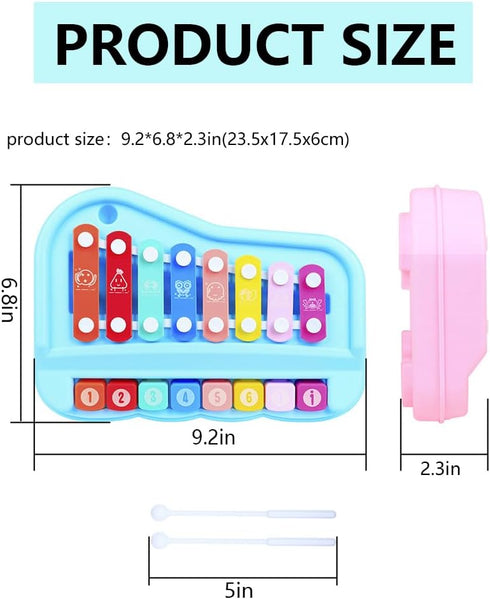 Liyujuping 2 1 8 in Piano Xylophone for Toddlers, Multicolored Cause and Effect Toys Baby Xylophone, Musical Instrument
