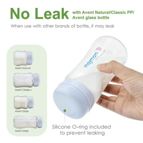 Maymom Wide-Mouth Milk Storage Collection Bottle with Travel Cap and Sealing Ring; Replacement for Spectra S1 S2 Avent