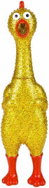 13.5" (4 Pack 2 2 Large Sparkle Glitter Rubber Squeeze Chicken with a Long Funny Squeaky Sound (Gold - Silver) Glitter