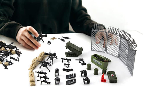 Feleph Modern Military Weapons Pack - SWAT Police Toy Set for Soldier Figures, Compatible with Major Brand Blocks
