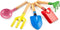 Kids Gardening Tools Set, 5PCS Metal Gardening Tools with Wooden Handle, Safe Beach Sandbox Toy