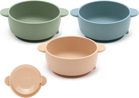 Baby Bowls with Suction - 3 Pack Soft Silicone Food Bowl for Babies, Kids, Toddlers, BPA Free, Microwave & Dishwasher