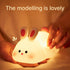Ocegaoem Dimmable Bunny Night Light, Cute Silicone Rabbit Lamp, LED Nursery Nightlight, Rechargeable Touch Control