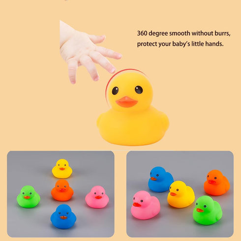 WAMSOLE 50 Pcs Multicolor Mini Rubber Ducks Baby Bath Toy ,Children Squeak and Float Colored Small Ducks in Bulk