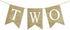 NISEVAN Pre-Strung Two Banner Gold Glitter High Chair Banner for Kids 2nd Birthday