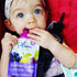 ChooMee SoftSip Food Pouch Top, Baby Led Weaning, No Spill Flow Control Valve, 2CT Aqua Purple