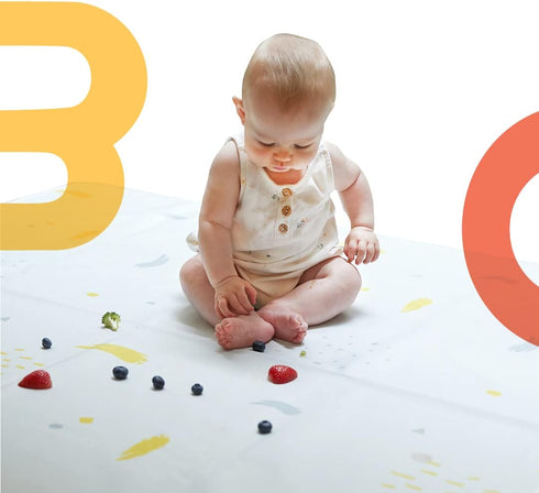 51''x51''| ORIBEL Splat Mat| Baby Splat Mat for Under High Chair| Easy to Clean Mat| Non-Slip Play Mat| Stain & Water