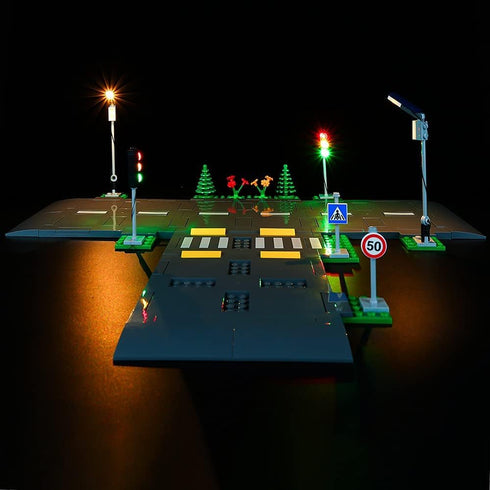 Kyglaring LED Lighting Kit for Lego City Road Plates and Lights Set, Compatible with Lego 60304 Building Kit