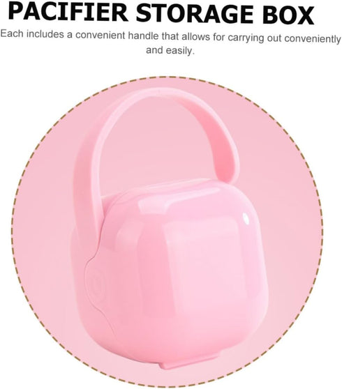 Set 2 Yardwe Portable Pacifier Box for Infants Pcs Lidded Soother Case Dustproof Design Convenient Travel Storage