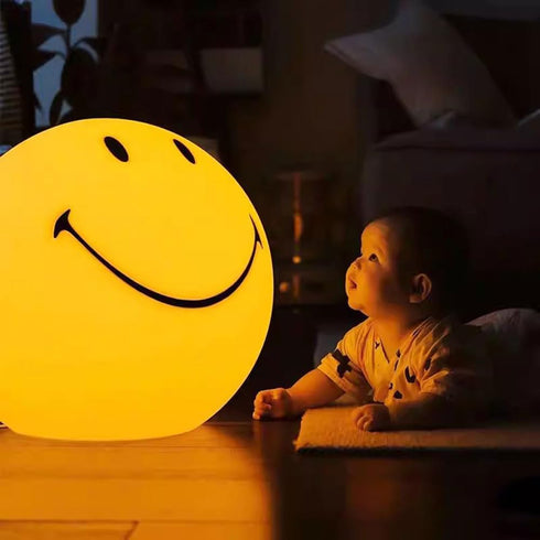 somesino (15CM) Night Light for Kids Smiley Face Lamp Light Birthday Gifts for Girls Boys Plastic Nightlight Portable