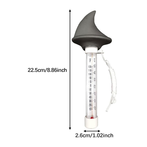 Baoblaze Floating Pool Thermometer Decor Shark Portable Decorative Easy Read Water Thermometer Water Temperature