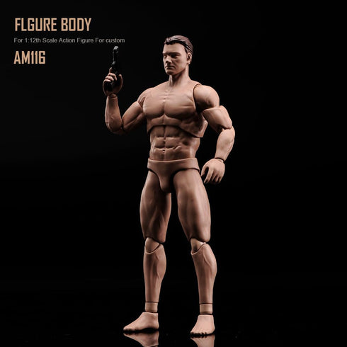 1:12 AM116 6inch Scale Male Action Figure Flexible Custom Muscle Male Figure Body PVC Miniature Figure Strong Dolls