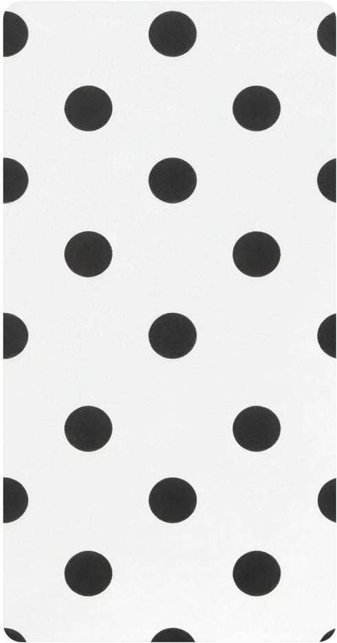 CZXW Polka Dots Black White Crib Sheets Fitted 52" x 28" Natural Cotton