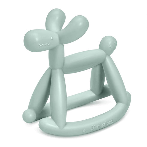 Teething Toy for Baby 0-6, 12, 18 Months, Jellydog Never Drop Food Grade Silicone Rocking Teether, Baby Gift, Mint Green