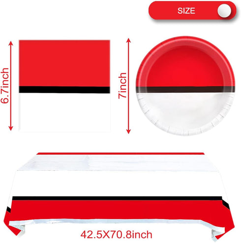 Cartoon Animation Birthday Party Supplies - Video Games Themed Party Tableware Includes 20 Plates, 20 Napkins, and