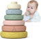 Mini Tudou 6 PCS Baby Stacking & Nesting Toys - Soft Stacking Blocks Ring Stacker - Baby Sensory Teether Toys for Early