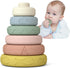 Mini Tudou 6 PCS Baby Stacking & Nesting Toys - Soft Stacking Blocks Ring Stacker - Baby Sensory Teether Toys for Early