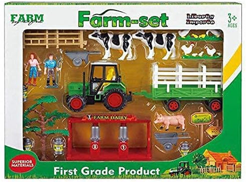 Liberty Imports Dairy Farming Toys Set with 23 Pieces, Farm Animals, Figures, and Accessories for Kids