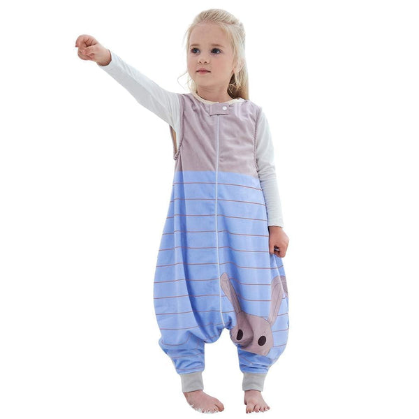 MICHLEY Toddler Sleeping Sack with Feet, Newborn Infant Sleeveless Sleeping Bag, 2-way Zipper, Blue Rabbit, 3-5T