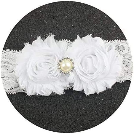 Miugle Baby Christening Headbands for Baby Girl Baptism with Bows, White, 0-3 years
