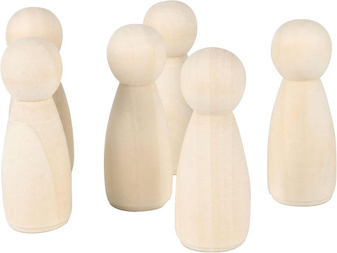 JAPCHET 50 Pack 3-1/2 Inch Large Unfinished Wooden Peg Dolls for DIY Art Craft Projects