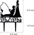 YzYbuaego Black Fishing Wedding Cake Topper, Mr & Mrs, Fishing Theme for Wedding/Engagement/Bridal Shower