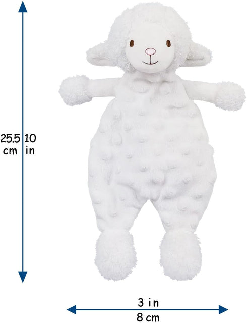 Baby White Lamb Soft Stuffed Animal Security Blanket, Plush Sheep Character Lovey Blanket, Baby Shower/Nursery Gift, Cuddly Newborn, Infant, Toddler Snuggle Blankie for Boys Girls, 10" by Doindute