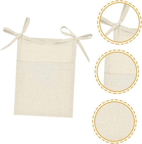 GARVALON Linen Hanging Storage Bag Bedside Organizer for Sundries Crib Multi Use Hanging Organizer Capacity Space