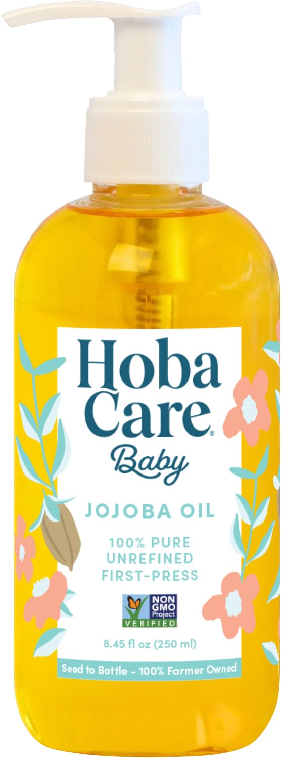 HobaCare Jojoba Baby Oil with Pump Dispenser 100% Pure Natural Unrefined Unscented