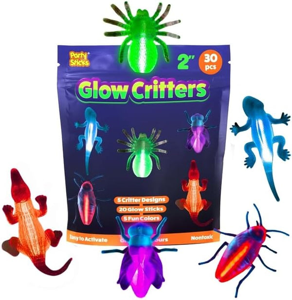 PartySticks Glow Critters for Easter, Glow Sticks Party Favors, Glow in The Dark Party Supplies