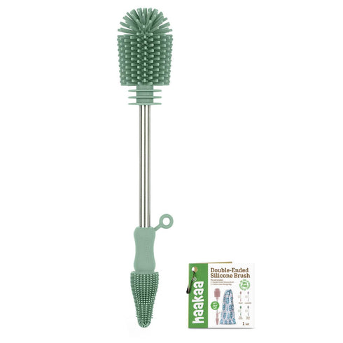 haakaa Cleaning Brush Silicone Bottle Brush Double-Ended Soft Silicone Bristles for Breast
