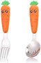 Travel Cutlery Set Baby, 2 PCS Toddler Utensils, Kids Spoon and Fork Self-Feeding, Stainless Steel Fun Baby Silverware
