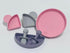 MIX COLOR SILICON BABY FEEDING SET, BABY EATING SUPPLIES, BABY LED WEANING SUPPLIES (Pink Grey Purple) by Generic