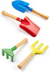 Kids Gardening Tools Set, 5PCS Metal Gardening Tools with Wooden Handle, Safe Beach Sandbox Toy