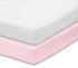 Everyday Kids 2-Pack Fitted Crib Sheets, 100% Soft Microfiber Baby Sheet, Pink and White Nursery Sheets