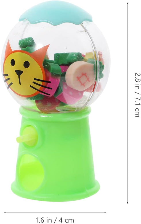 Kisangel 12pcs Eraser Gumball Machines, Mini Bubble Gum Machine for Student, Candy Dispenser Gumball Machine