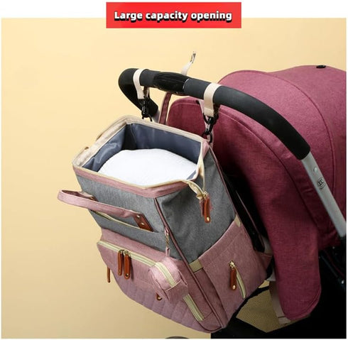 zepingminn Backpack, Diaper Bag Multifunctional Travel Baby Bag with Changing Pad, Insulated Bottle Holders, Pacifier