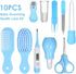 MAWZEH 10 PCS Baby Grooming Health Care KIT for New Borns and Toddlers (Blue) Ideal for Travelling & Home Use