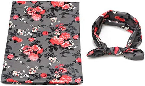 Infant Floral Swaddle Wrap with Headbands Hats, Value Set, Newborn Receiving Blanket Photography Props, 35X35inch