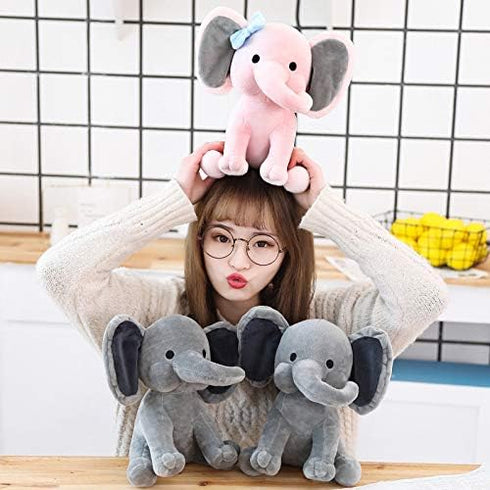 Stuffed Elephant Animal Plush Toy, 9 Inch (Pink)